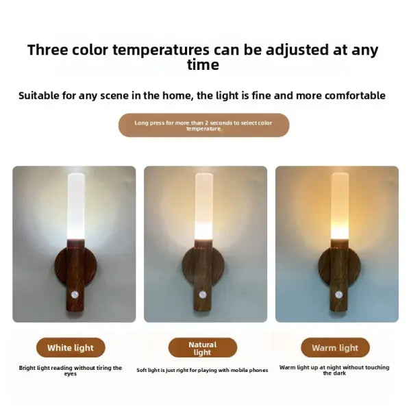 LED Night Light Motion Sensor USB Charging Intelligent Wardrobe Lamp